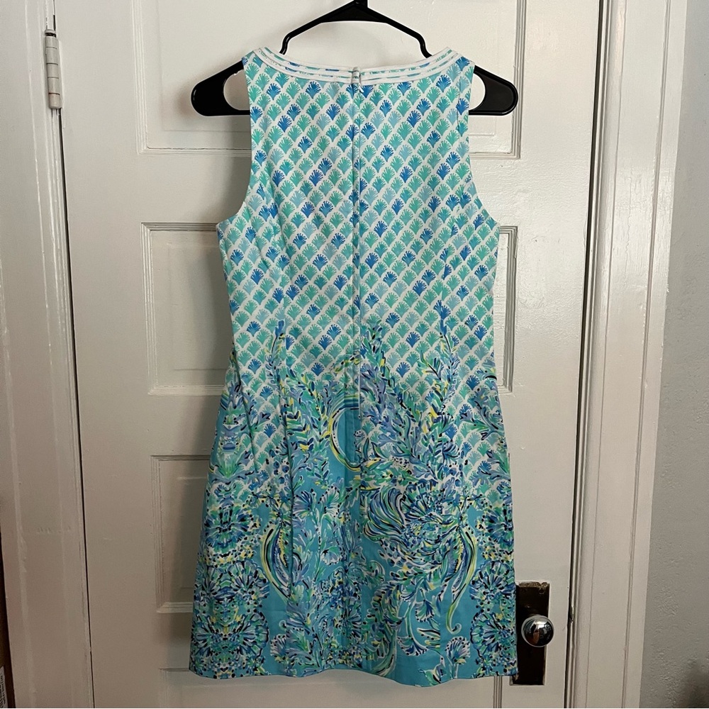 NWT Lilly Pulitzer Gabby Stretch Shift Bondi Blue Scuba Doo 4 - Picture 6 of 7